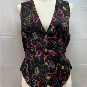 🔥2/20🔥Notations Vintage Quirky Print Vest Size M